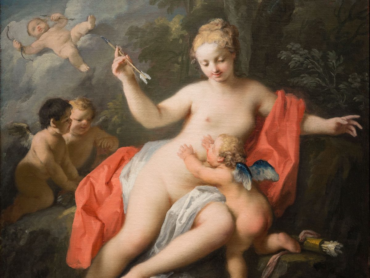 Painting of Venus Disarming Cupid by Jacopo Amigoni
