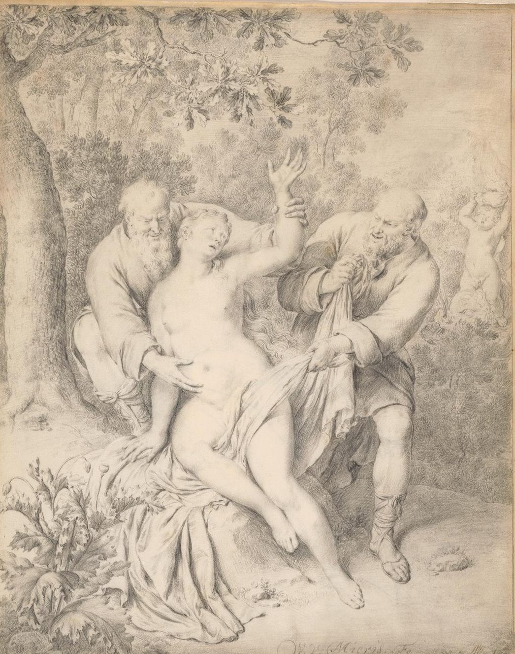 Drawing of Susanna and the Elders
