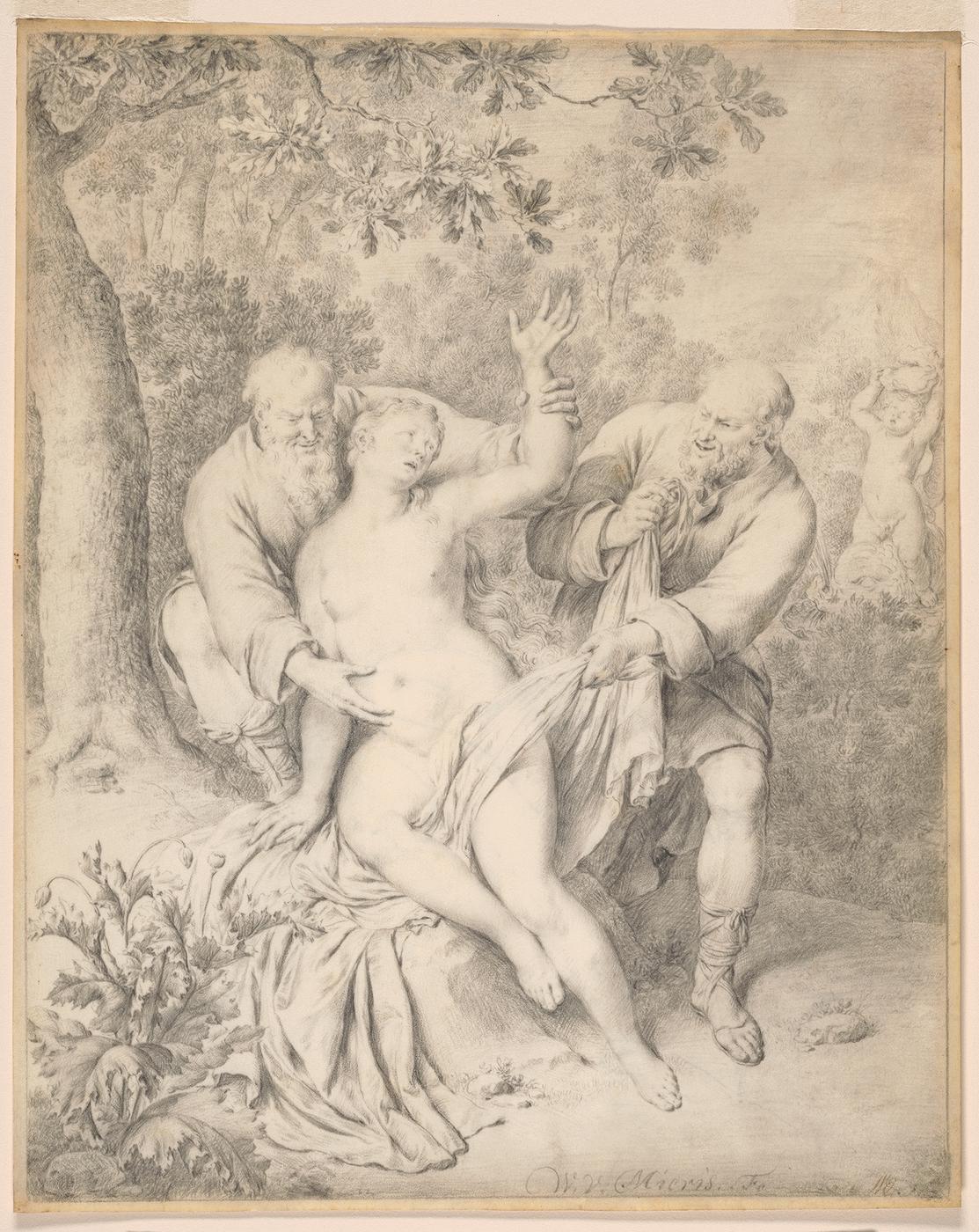 Drawing of Susanna and the Elders
